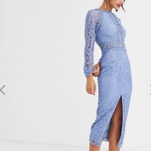 ASOS DESIGN long sleeve pencil dress in lace